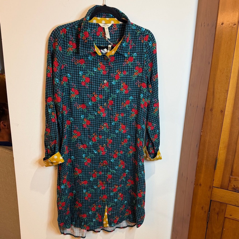NWT Matilda Jane Floral Gingham Dress, S- Y2K, Indie Sleeze, Girlhoodcore, Boho
